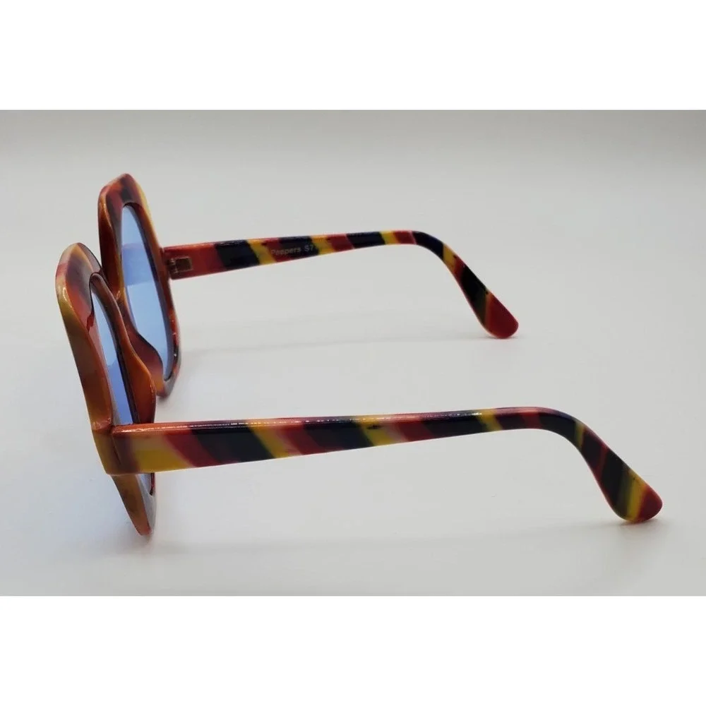 Vintage Designer Dr Peepers Sunglasses Tie Dye‎ Large Rainbow S77303